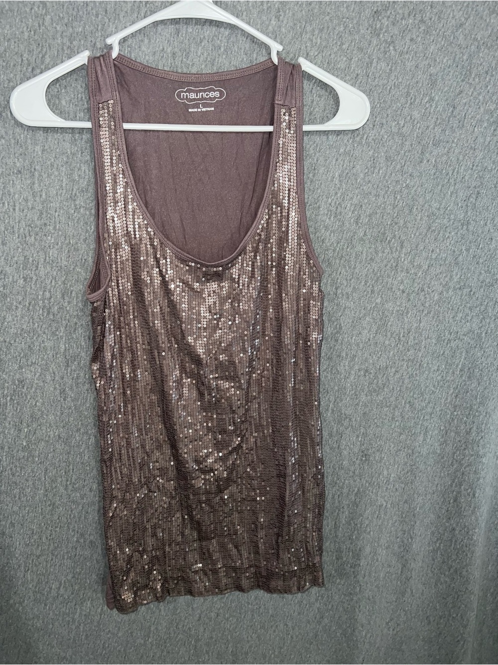 Maurices Mauve Sequin Scoop Neck Tank